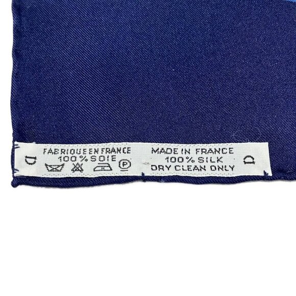 Auth HERMES Carre 90 - Navy Light Yellow Multi Scarf - Picture 3 of 4